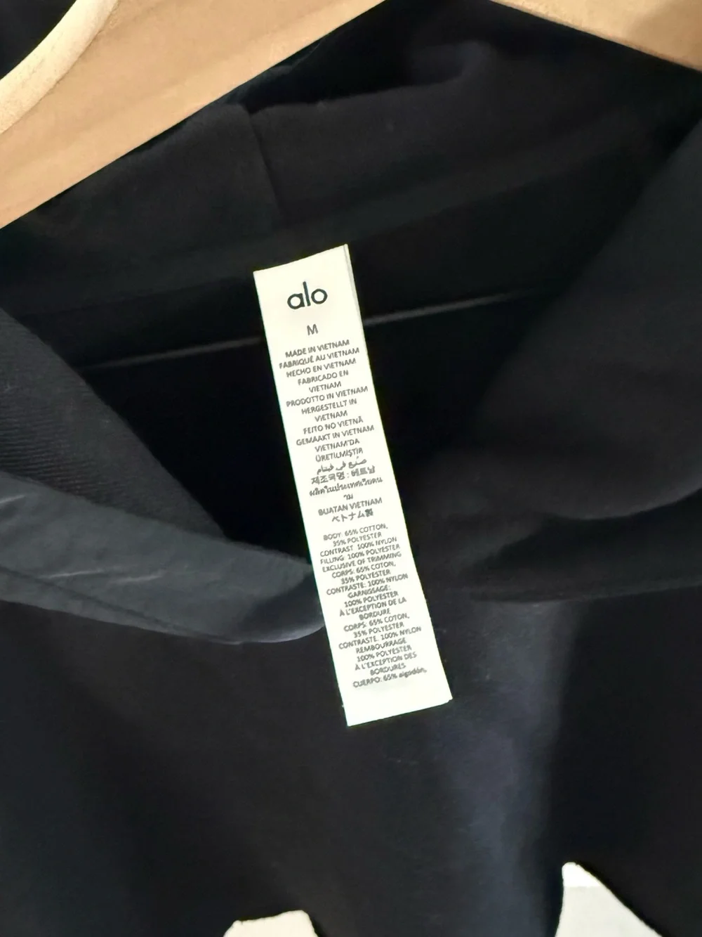 ALO Cropped In The Air Short Sleeve Hoodie - Black